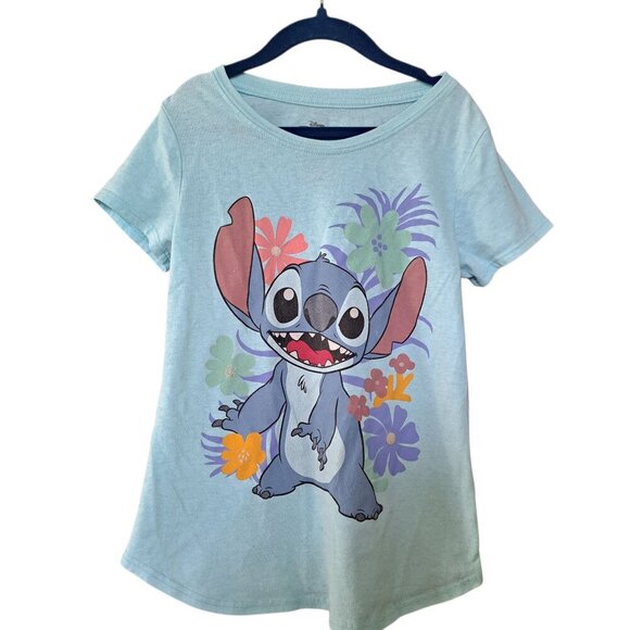 Disney Stitch T-Shirt Women’s Size Medium | Blue Graphic Tee - Picture 1 of 5